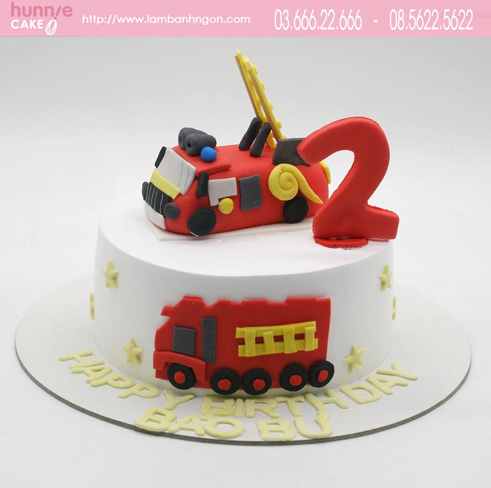 Bánh sinh nhật xe ô tô cứu hỏa đẹp tặng sinh nhật bé trai 7435 - Bánh ngon đẹp