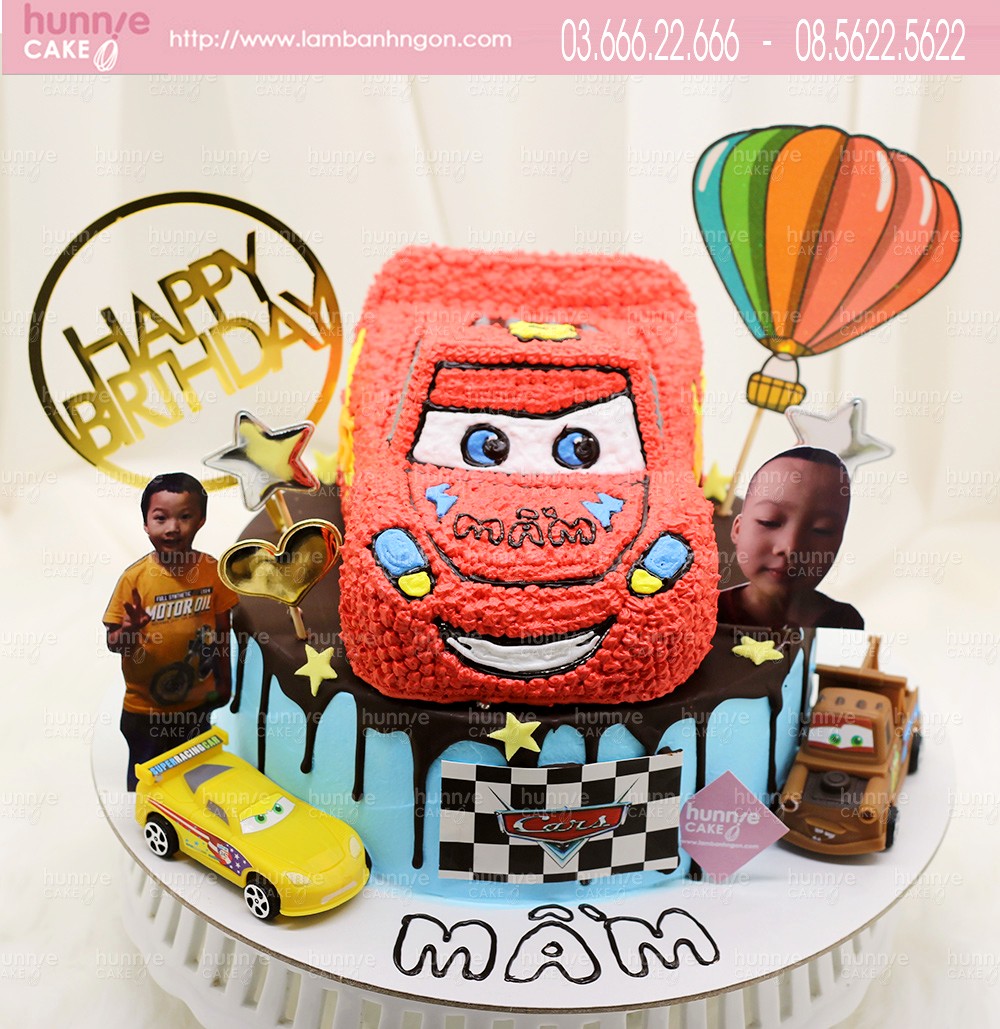 Bánh sinh nhật xe ô tô Mcqueen tia chớp mạnh mẽ tặng các bé trai năng động  7028 - Bánh sinh nhật, kỷ niệm