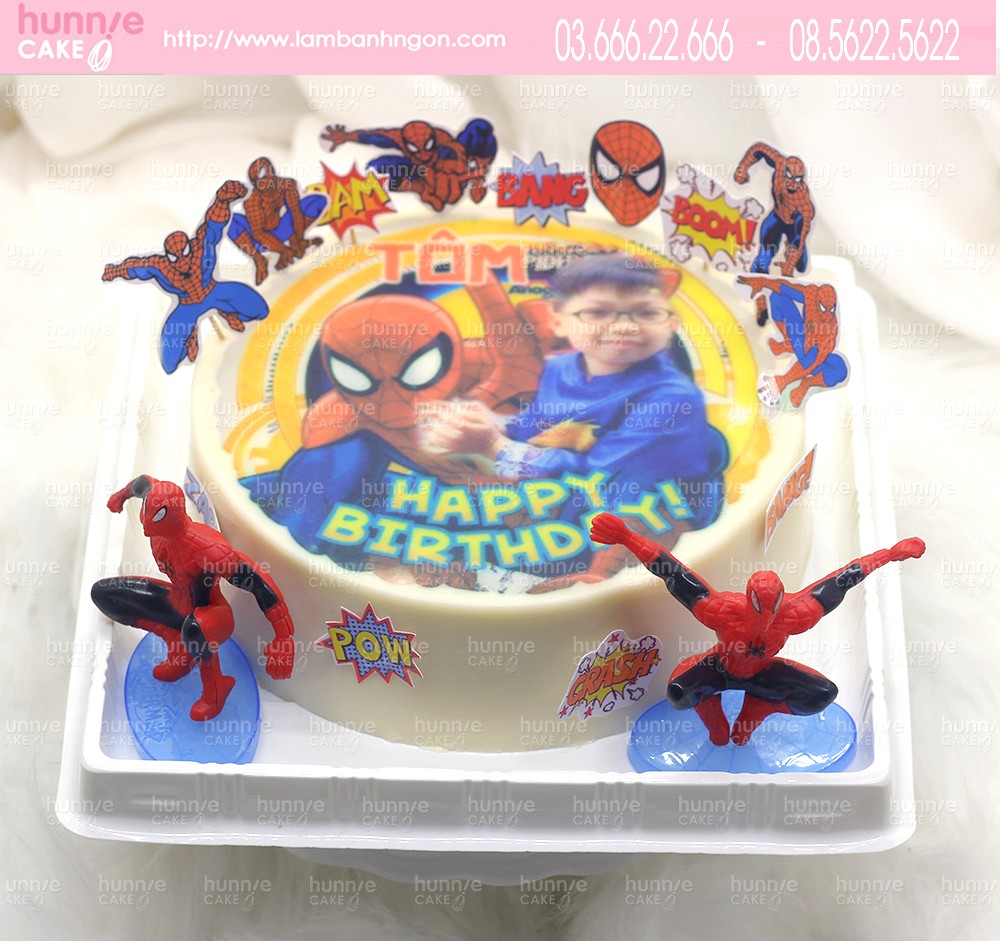 Bánh thạch sinh nhật bé trai và người nhện spider man mạnh mẽ 7251 - Bánh ngon đẹp