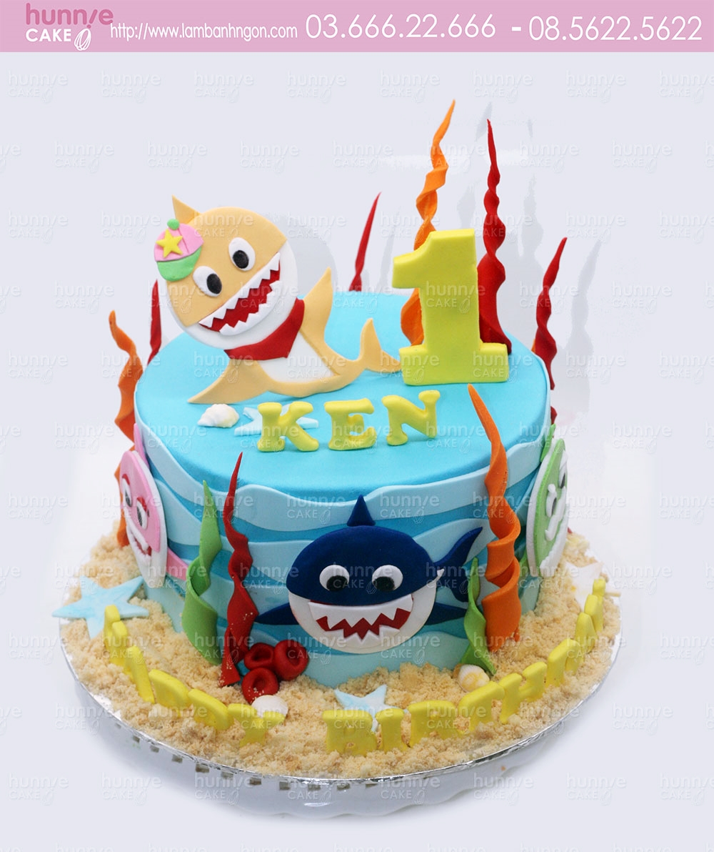 PD146  Set bong bóng trang trí sinh nhật chủ đề Baby Shark nhiều màu sắc   PartyStorevn
