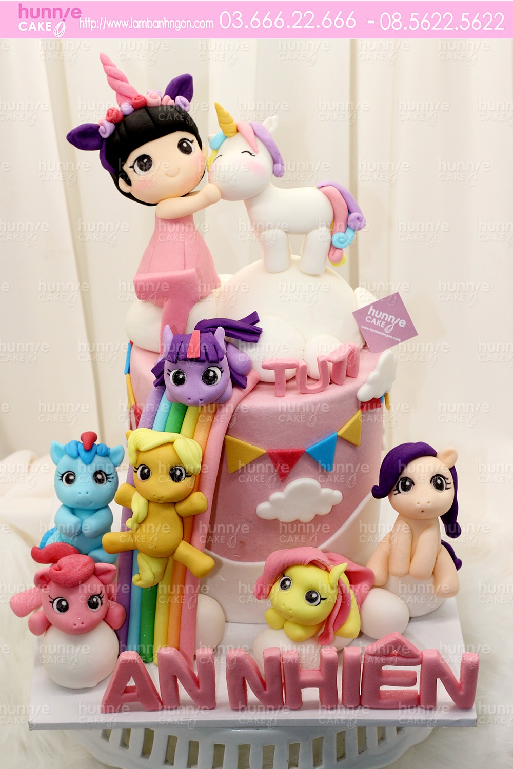 Bánh sinh nhật ngựa pony với cầu vồng sắc màu cực ấn tượng cho con gái yêu của mẹ 6954 - Bánh ngon đẹp
