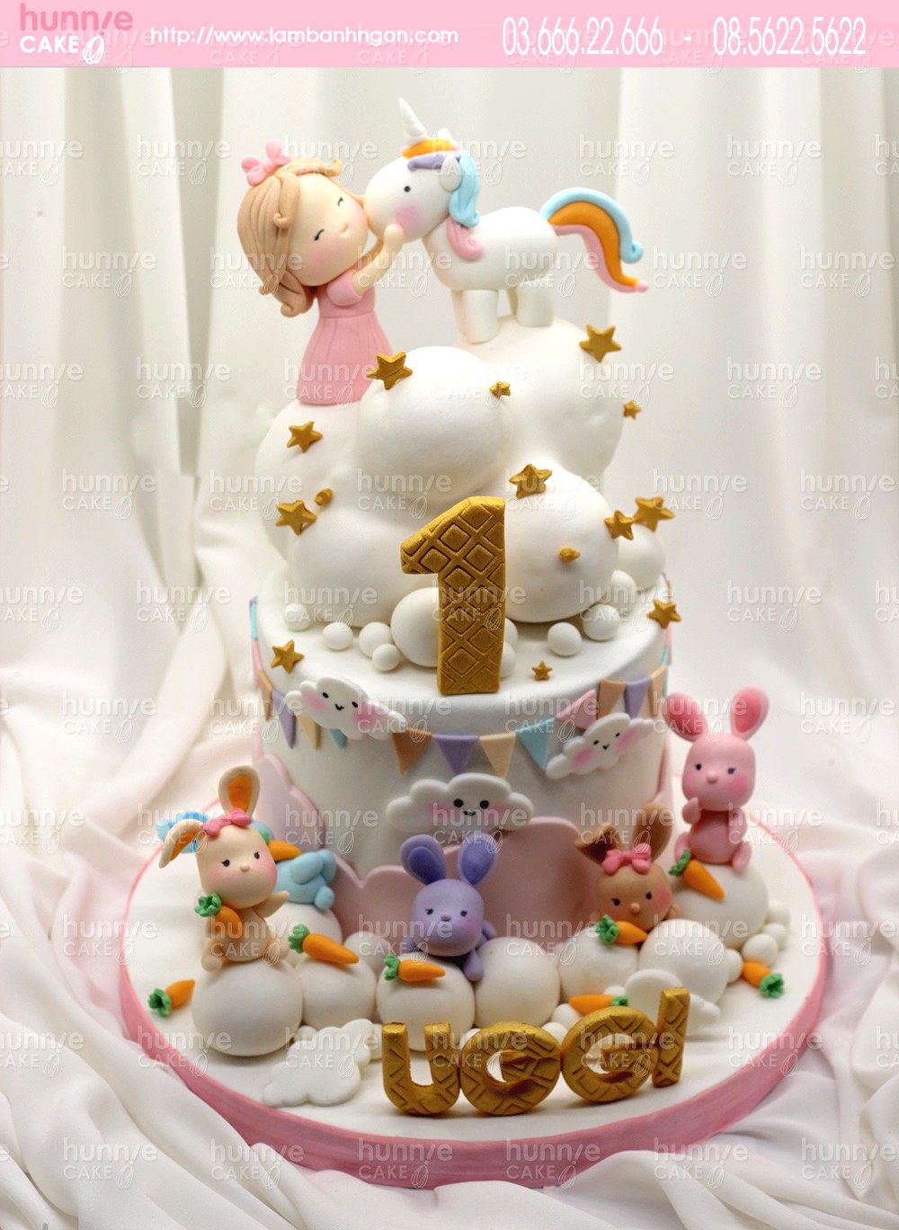 Bánh sinh nhật unicorn ngựa thiên thần đẹp và bé gái tặng sinh nhật bé gái 6581 - Bánh ngon đẹp