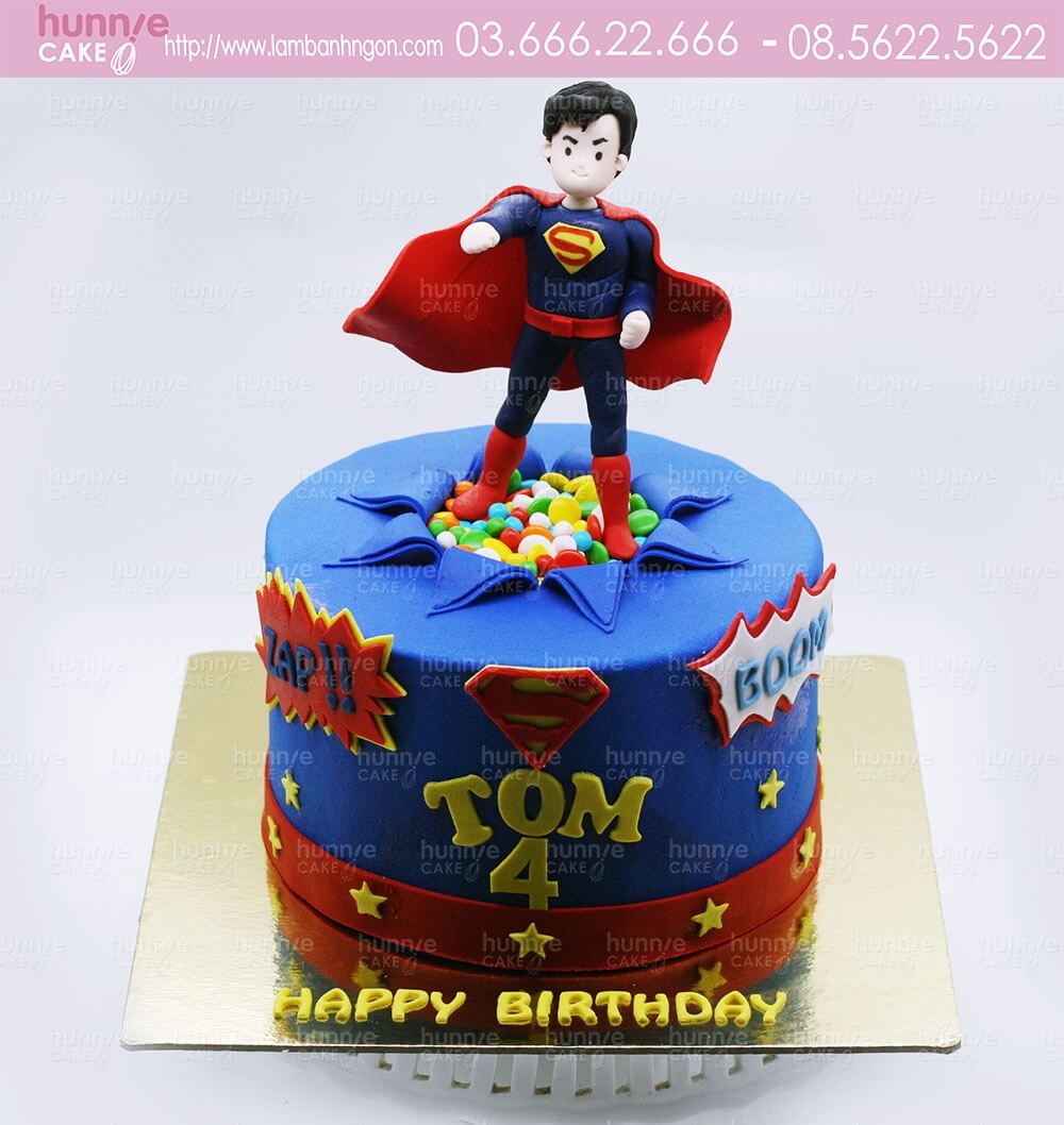 Bánh sinh nhật siêu nhân Super Man cực chất dành cho các bé trai ngày sinh nhật  9861 - Bánh ngon đẹp