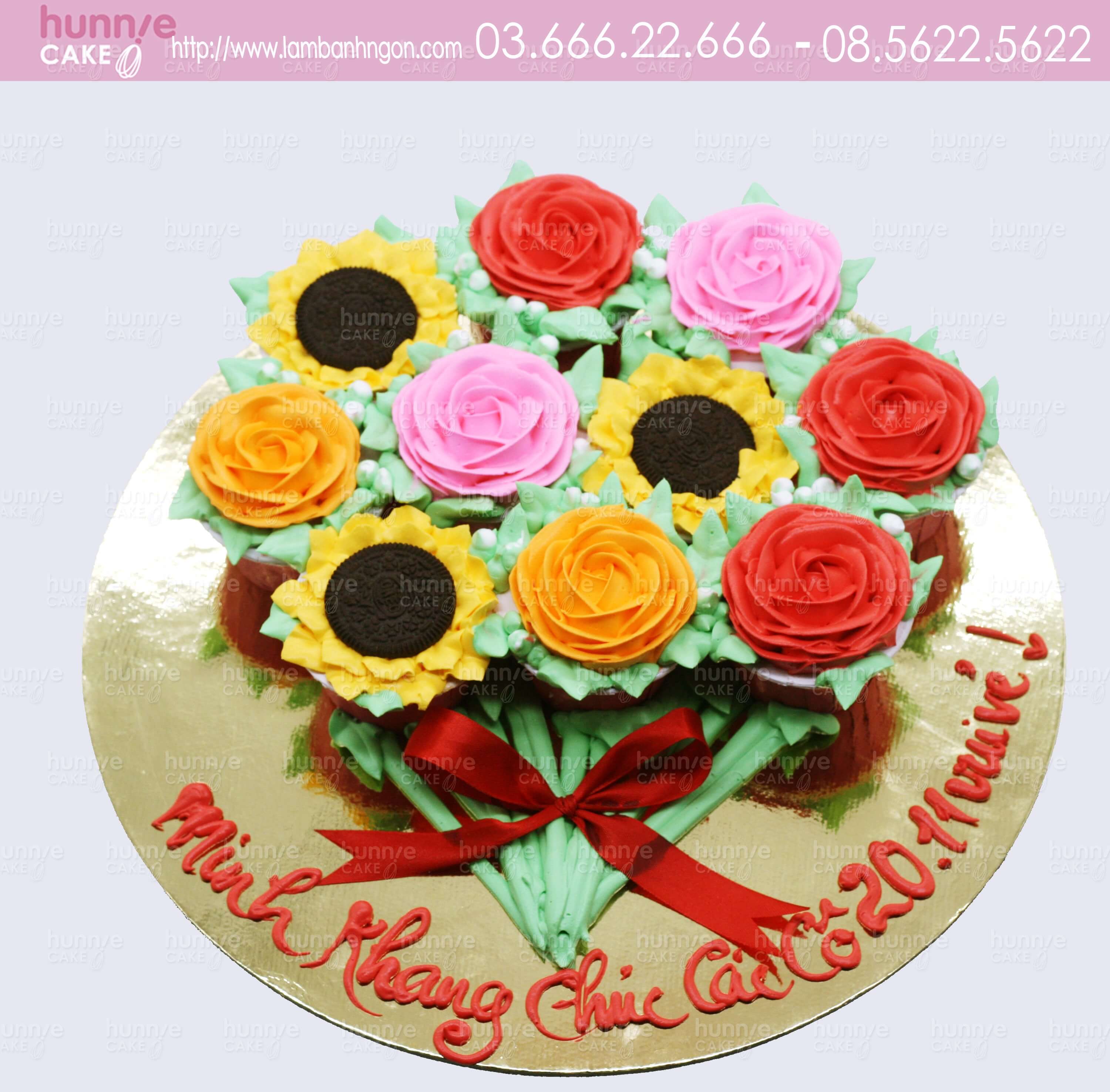 Bánh cupcake bó hoa độc đáo dành tặng người phụ nữ của bạn 6331 - Bánh ngon đẹp