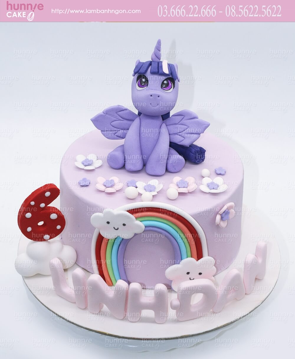 Bánh sinh nhật Công chúa Twilight Sparkle ngựa pony tím lấp lánh 6236 - Bánh ngon đẹp