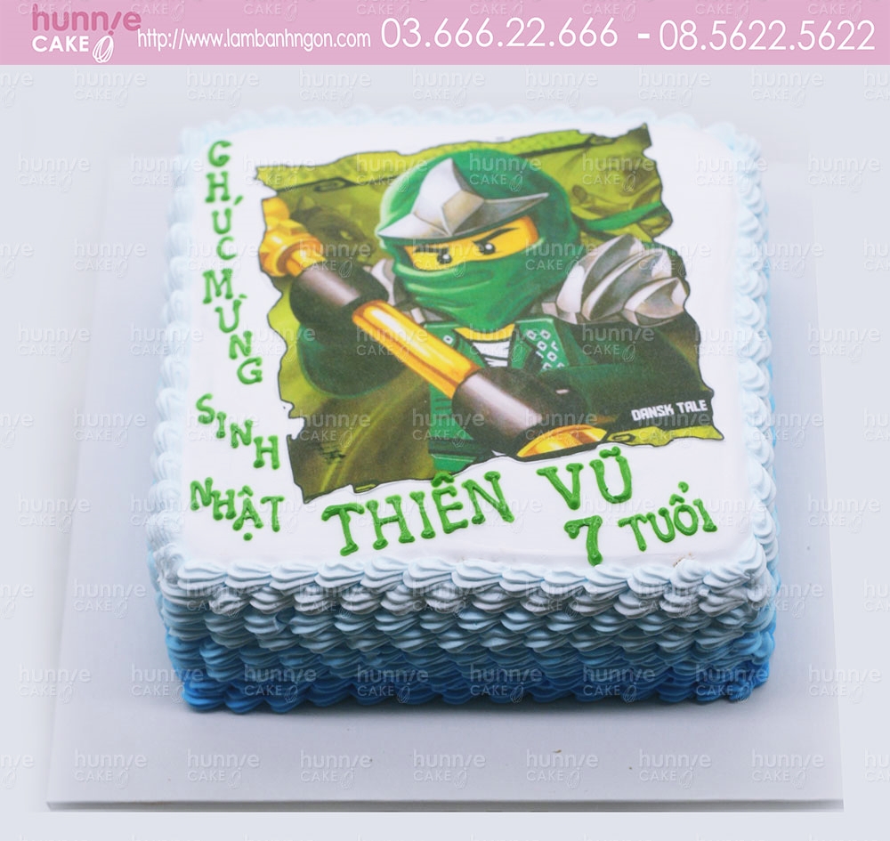 Bánh sinh nhật Ninja go xanh dành tặng sinh nhật bé trai 5952 - Bánh ngon đẹp