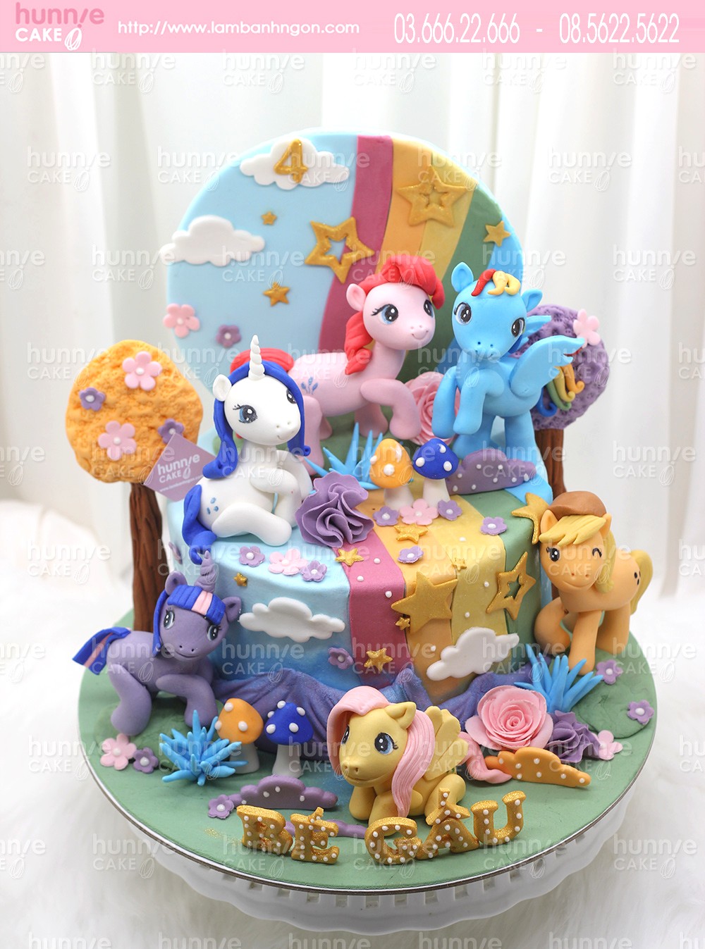 Bánh sinh nhật fondant ngựa pony đáng yêu với đầy màu sắc đẹp lung linh trong My Little Pony cake 6874 - Bánh ngon đẹp