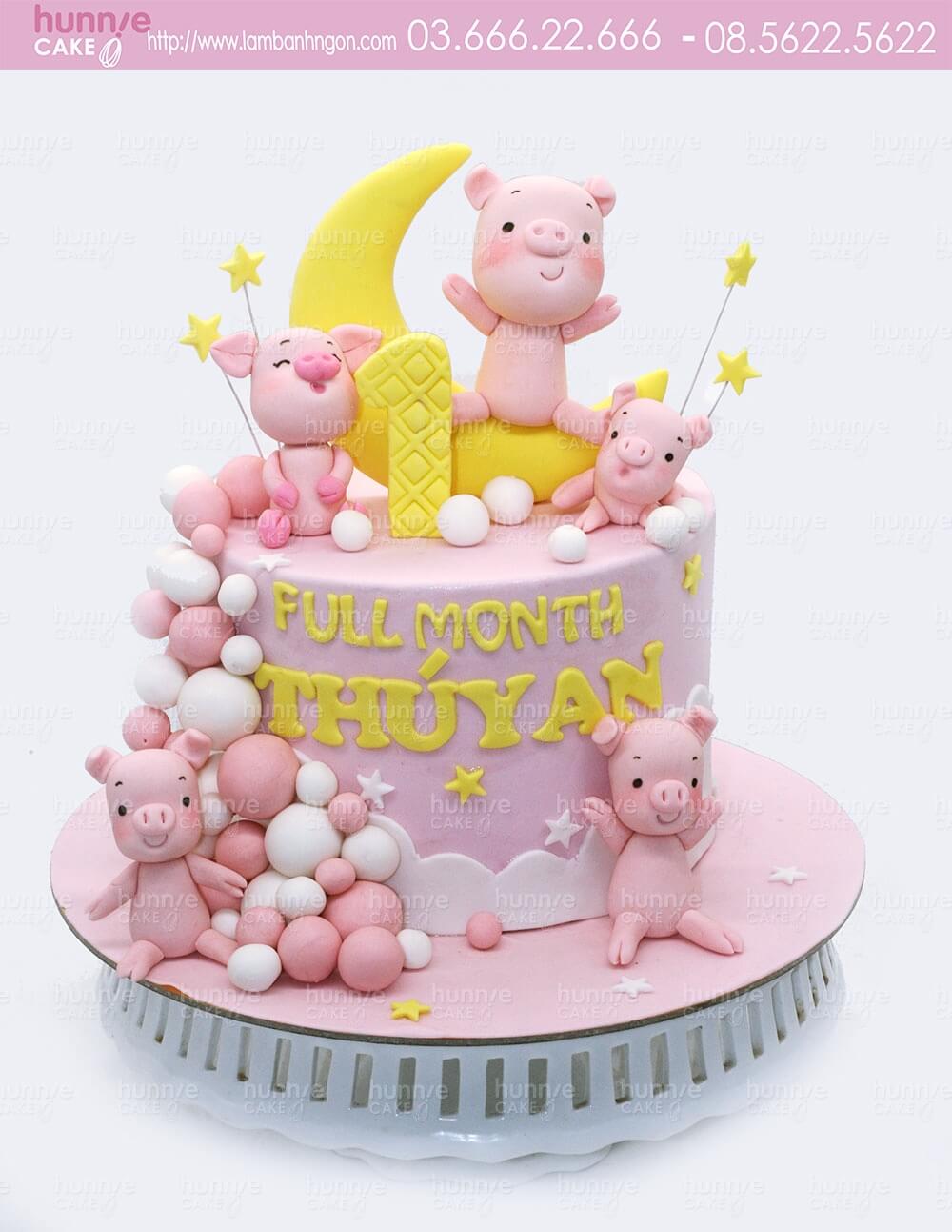 Bánh kem sinh nhật vẽ hình 3D chú heo con mũm mĩm (Mẫu 47341) - FRIENDSHIP  CAKES & GIFT