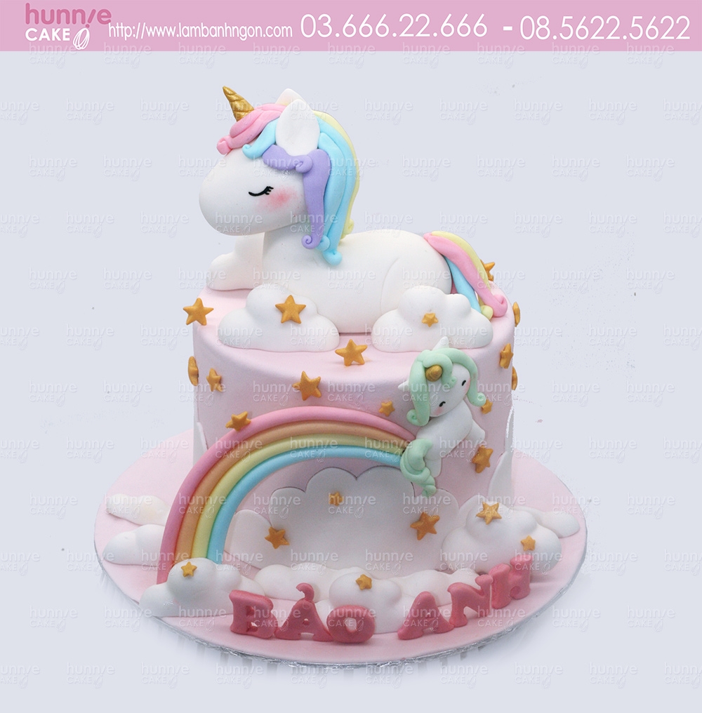 Bánh sinh nhật ngựa thiên thần 1 sừng unicorn dễ thương tặng bé gái nhân dịp sinh nhật 5936 - Bánh ngon đẹp