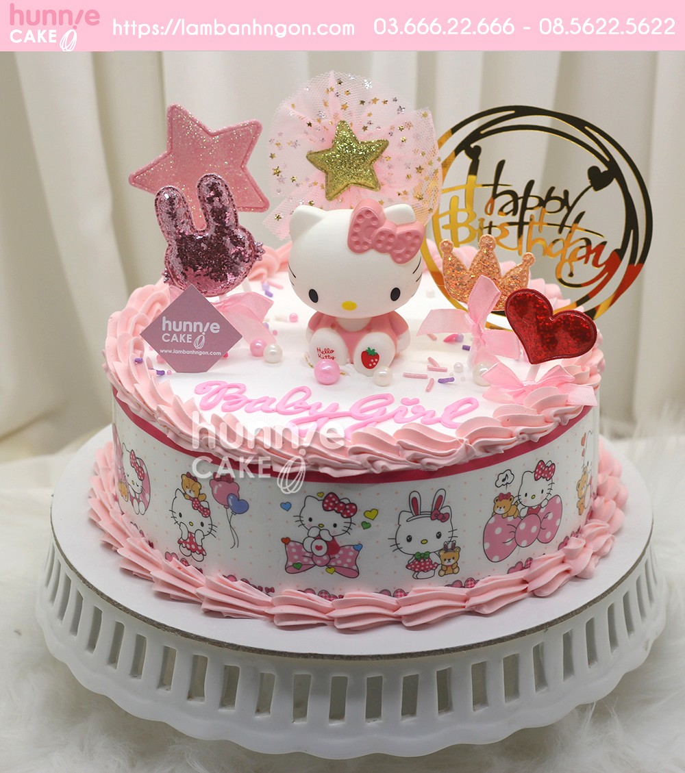 Bánh sinh nhật hình mèo Hello Kitty dễ thương nhất tặng bé gái 8474 - Bánh  sinh nhật, kỷ niệm