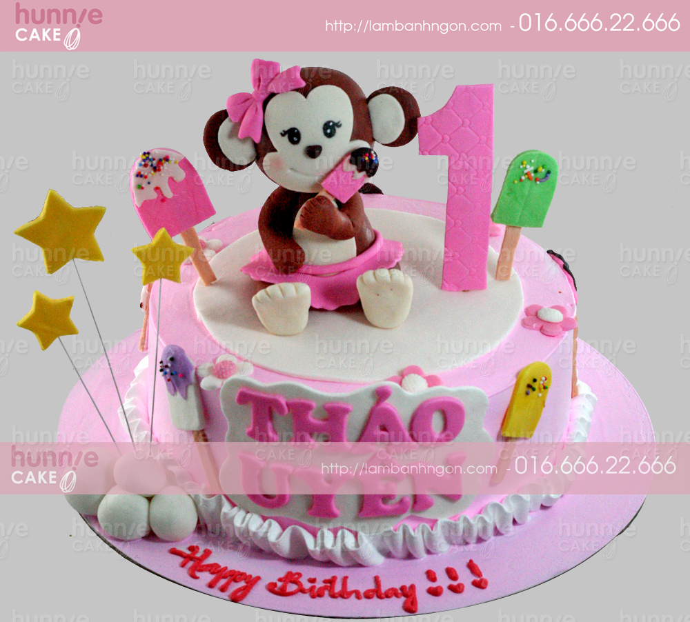 Bánh gato sinh nhật con khỉ xinh xắn: Đầy màu sắc và đáng yêu, bánh gato sinh nhật con khỉ xinh xắn thực sự là một lựa chọn tuyệt vời cho buổi tiệc sinh nhật của con yêu. Mời bạn xem hình ảnh để cảm nhận được sự xinh xắn và hấp dẫn của chiếc bánh này.