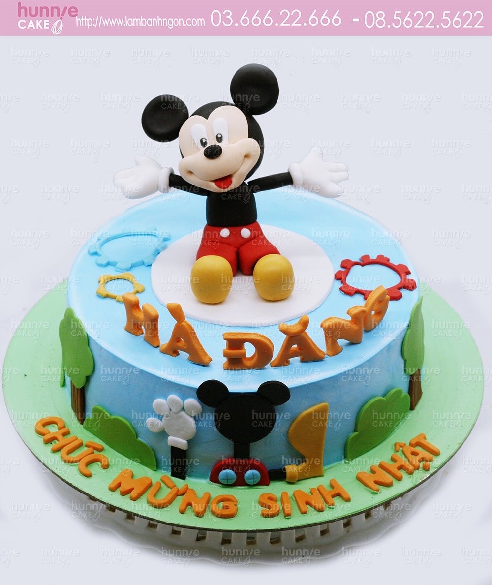 Bánh fondant sinh nhật chuột Mickey siêu đẹp cho bé trai tuổi chuột 7489   Bánh fondant