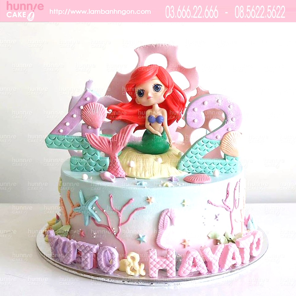Bánh sinh nhật nàng tiên cá đẹp dễ thương cho sinh nhật bé gái ấn tượng 7082 Anniversary cake