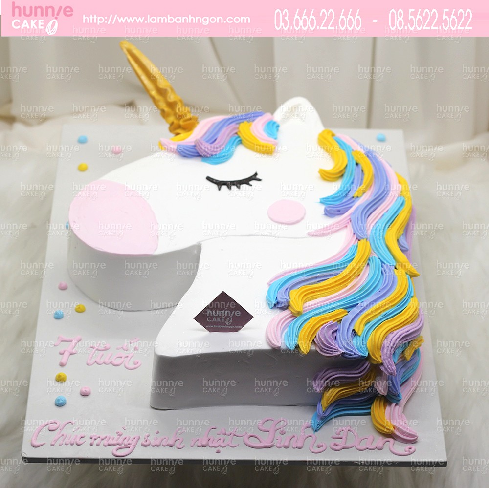 Bánh sinh nhật unicorn ngựa 1 sừng đẹp sắc màu tặng sinh nhật bé 7049 - Bánh ngon đẹp
