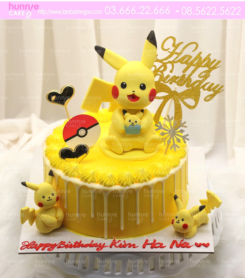 Bánh sinh nhật ánh sinh nhật Pikachu - Chú chuột điện màu vàng ...