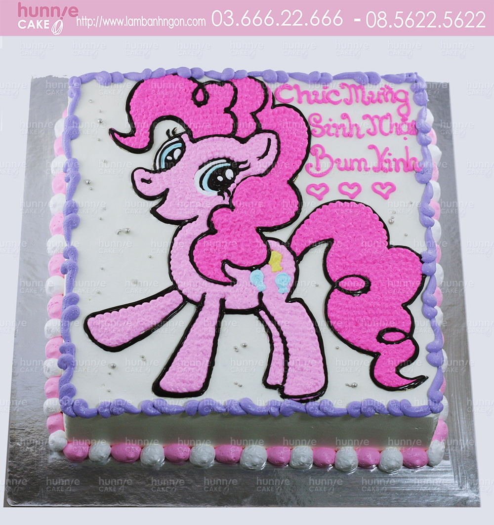 Bánh sinh nhật ngựa Pony hồng đáng yêu tặng sinh nhật bé gái 6389 - Bánh ngon đẹp