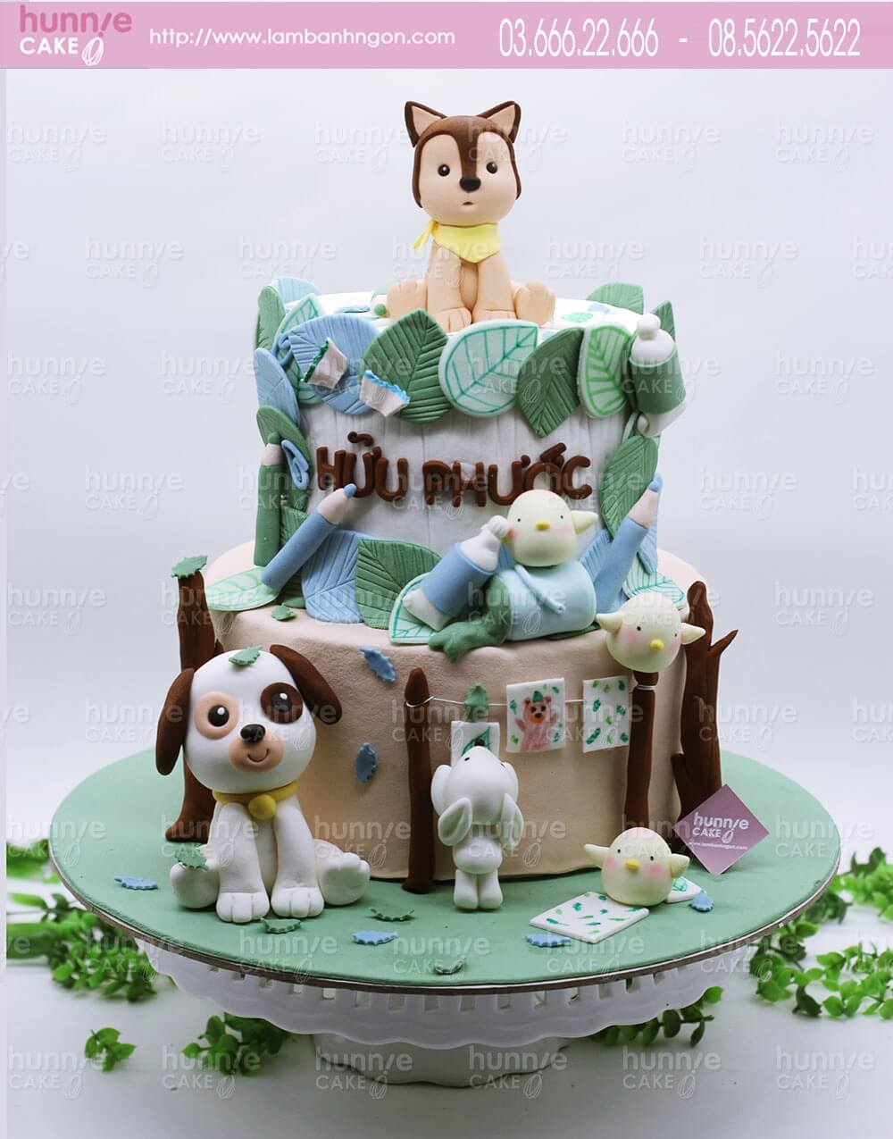 Bánh sinh nhật hai tầng con chó siêu ngầu, siêu đáng yêu dành tặng sinh nhật người tuổi Tuất 6159 - Bánh ngon đẹp