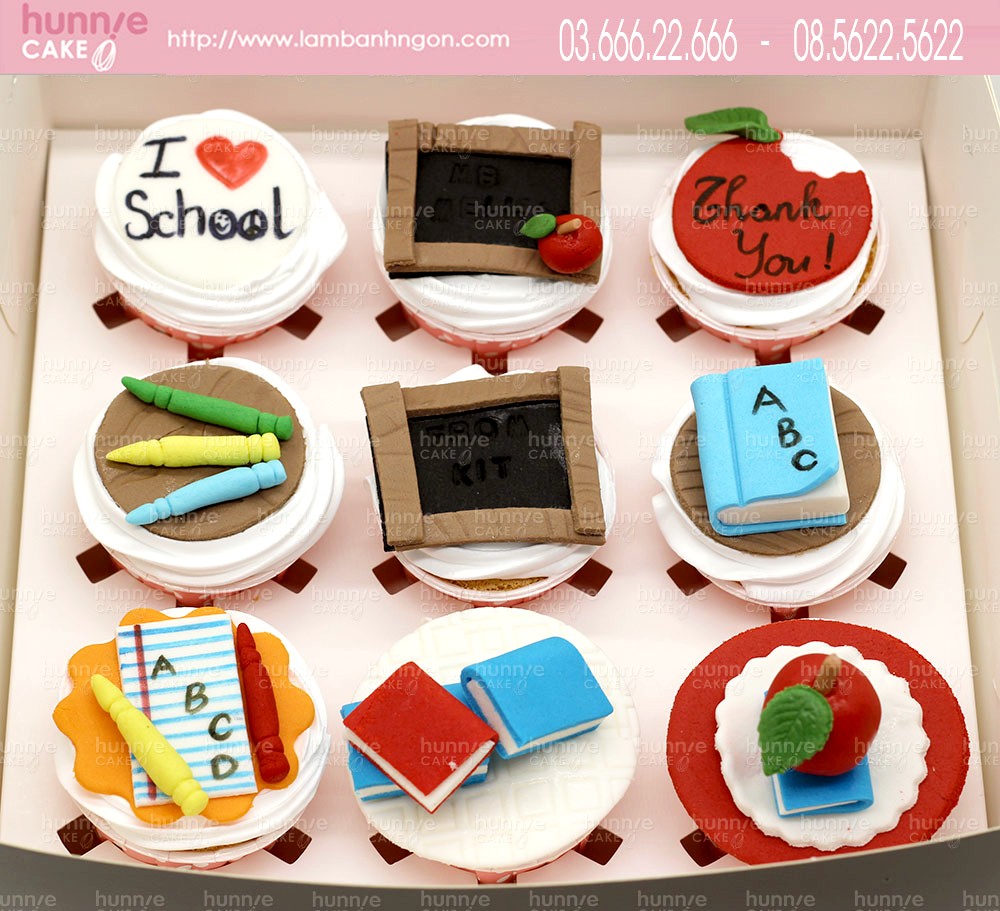 Bánh cupcake chủ đề trường học độc đáo và sáng tạo dành tặng cho thầy cô giáo 6271 - Bánh ngon đẹp