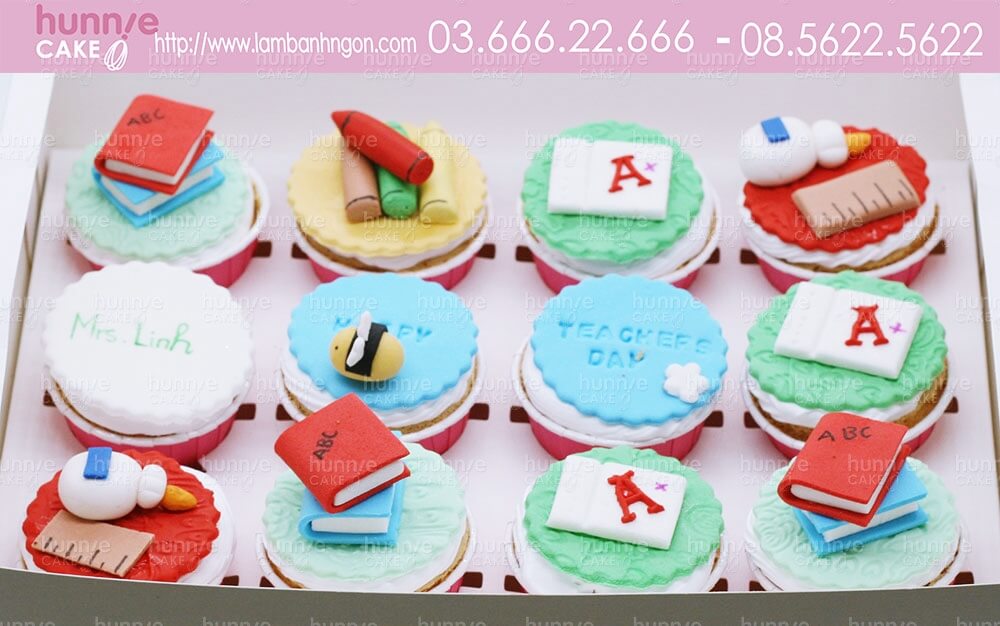 Bánh cupcake sinh nhật đẹp làm quà biếu ngày Nhà giáo Việt Nam 6363 - Bánh ngon đẹp