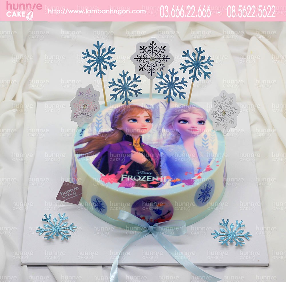 Bánh thạch sinh nhật công chúa Elsa và Anna đẹp tặng sinh nhật bé gái 6483 - Bánh ngon đẹp