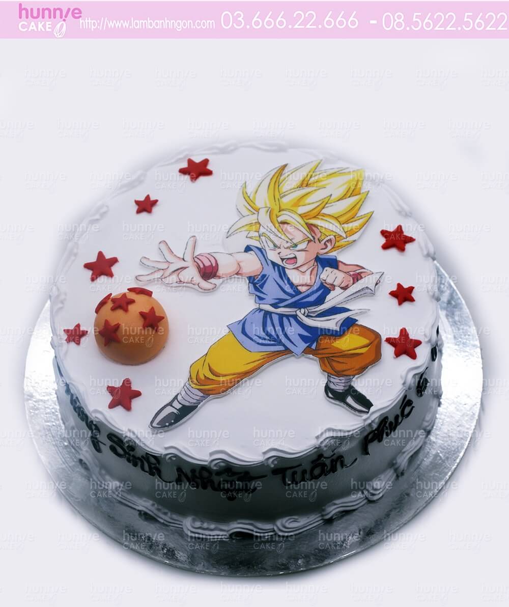 Bánh gato sinh nhật Son Goku và bảy viên ngọc rồng ngộ nghĩnh 5854 - Bánh ngon đẹp