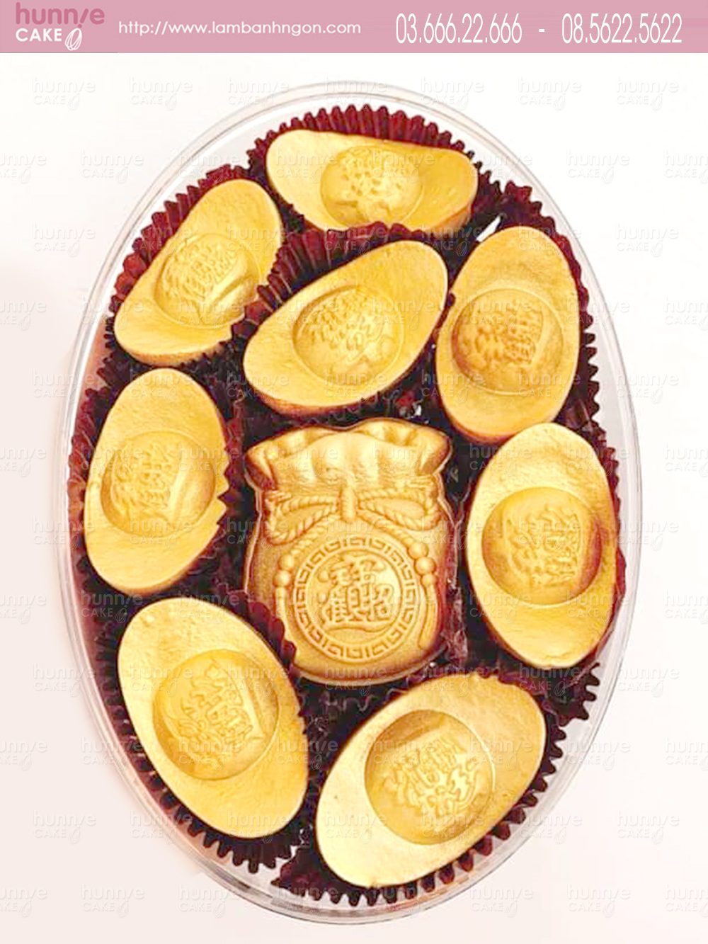 Set bánh túi tiền vàng và thỏi vàng thắp hương thần tài, đầu năm mới hút tài phú vạn sự hanh thông 6296 - Bánh ngon đẹp