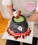 Bánh kem nồi súp ma thuật Halloween cho bé thiết kế theo yêu cầu tại Hà Nội