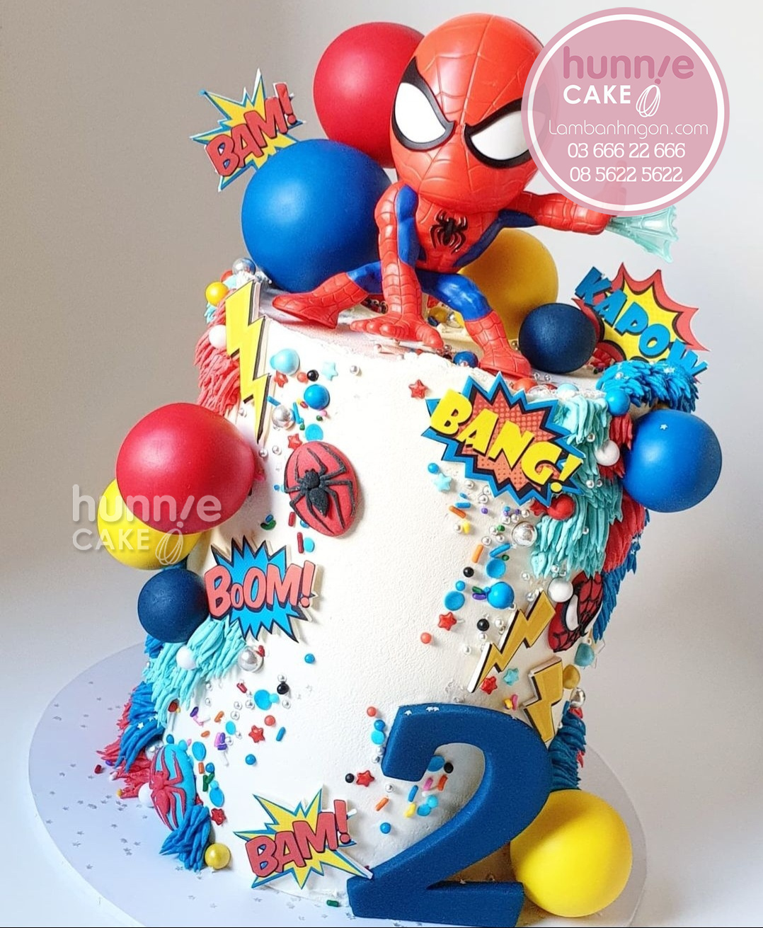 Bánh gato kem sinh nhật siêu nhân người nhện Spiderman tung chiêu đẹp nhất tặng bé trai 9300 - Bánh ngon đẹp