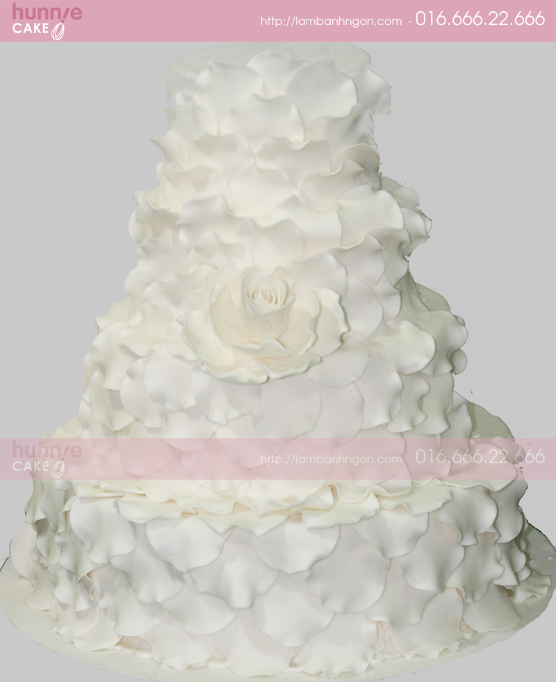 Bánh cưới hoa hồng trắng tinh khôi 2159 - Bánh ngon đẹp