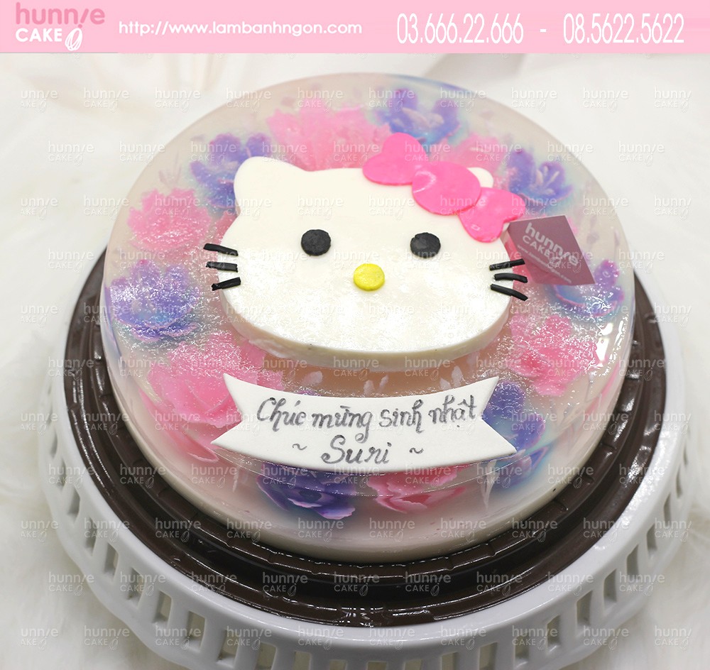 Bánh thạch sinh nhật hình mèo Hello kitty đẹp ấn tượng tặng sinh nhật bé gái 6862 - Bánh ngon đẹp