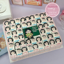 Bánh sinh nhật chia miếng vẽ hình cô giáo và học sinh tổng kết cuối năm