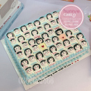 Bánh sinh nhật chia miếng vẽ cô giáo và học sinh cực ý nghĩa