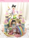 Bánh sinh nhật lâu đài của bé và ngựa thiên thần unicorn